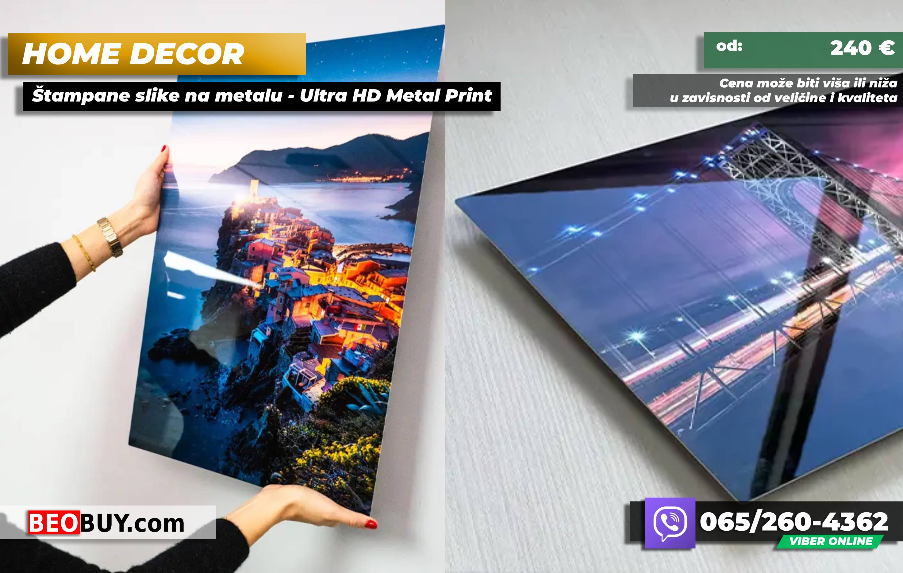 Zidna dekoracija - Stampane slike na metalu - Ultra HD Metal Print - Beograd