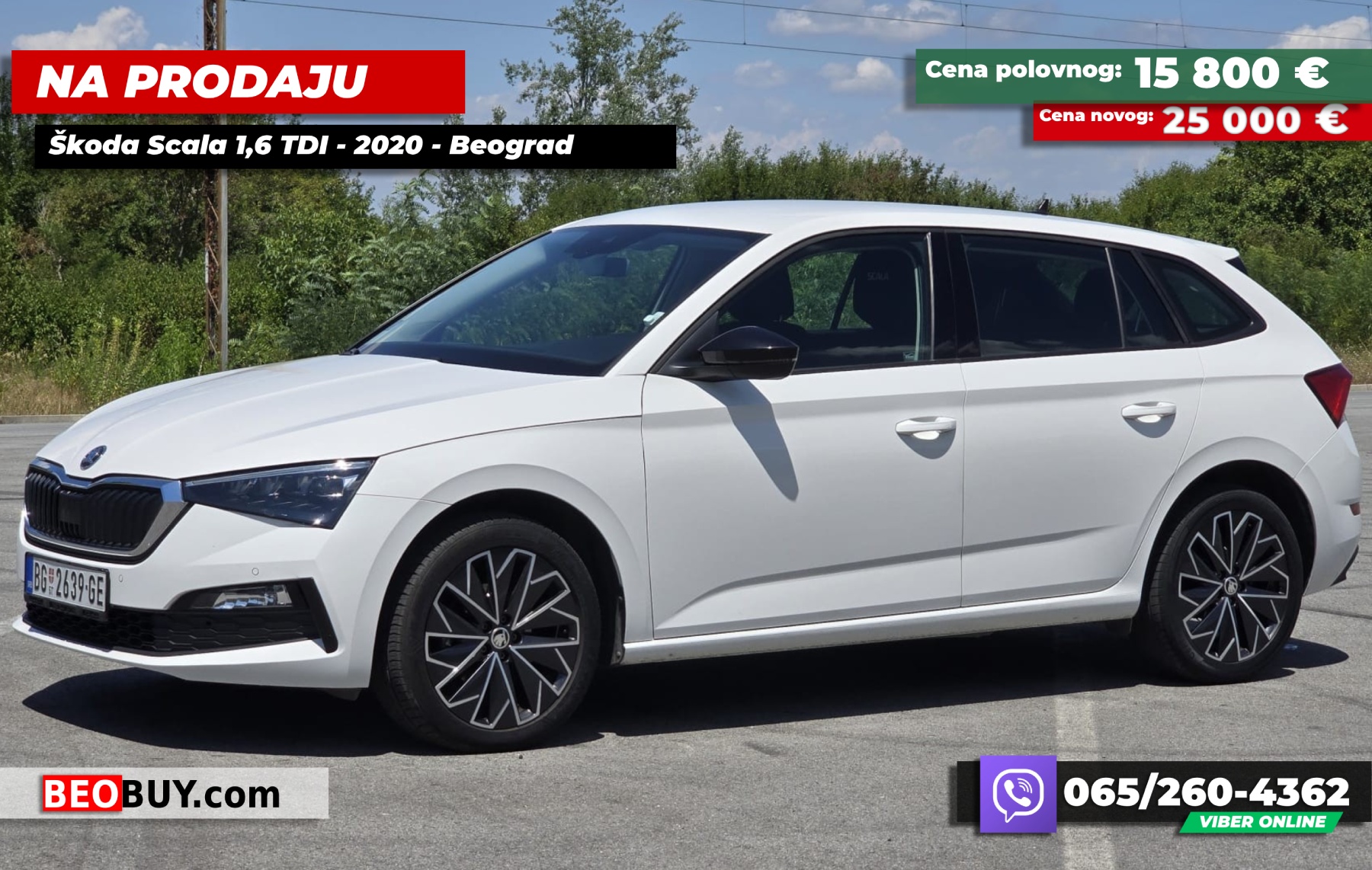 Beobuy - Mali oglasi - Na prodaju - Prodajem - Cena - NA PRODAJU - Skoda Scala - 1.6 TDI dizel - Automatic - Full oprema - Registrovan -Top stanje fenomenalno