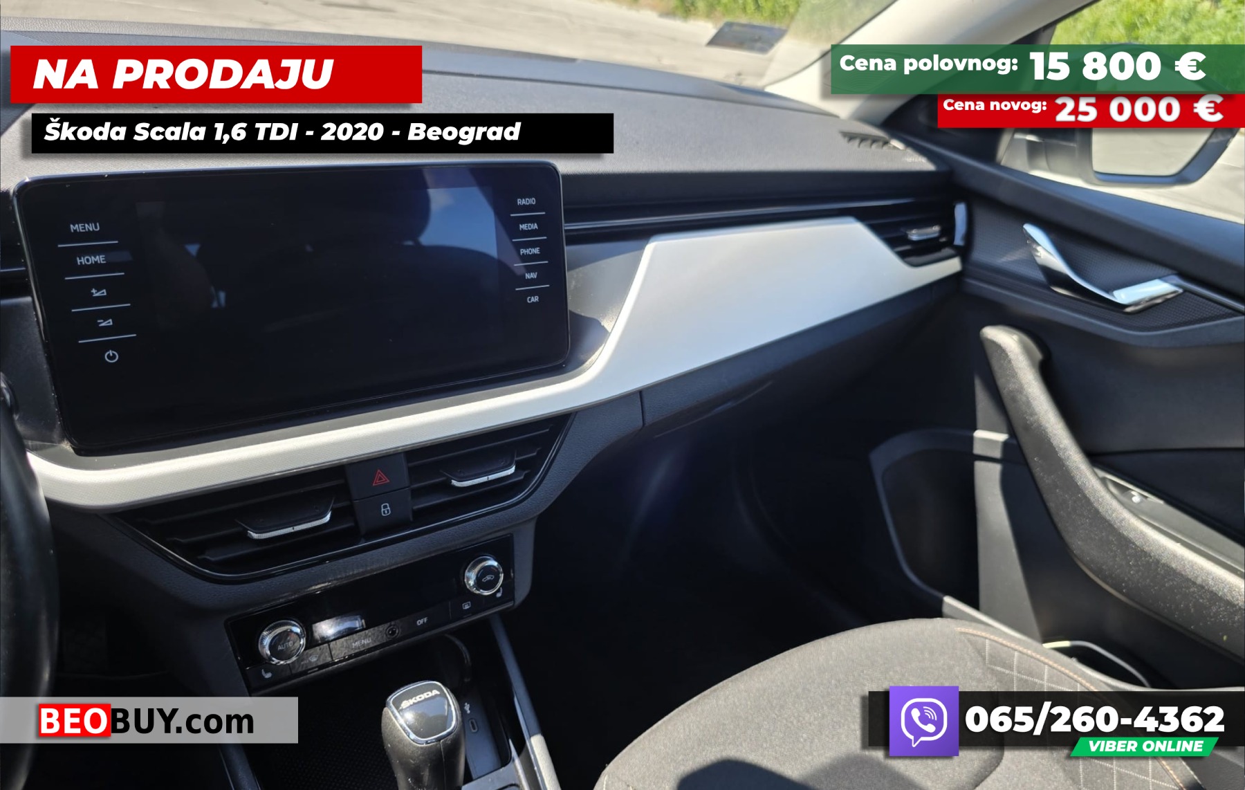 Beobuy - Mali oglasi - Na prodaju - Prodajem - Cena - NA PRODAJU - Skoda Scala - 1.6 TDI dizel - Automatic - Full oprema - Registrovan -Top stanje fenomenalno
